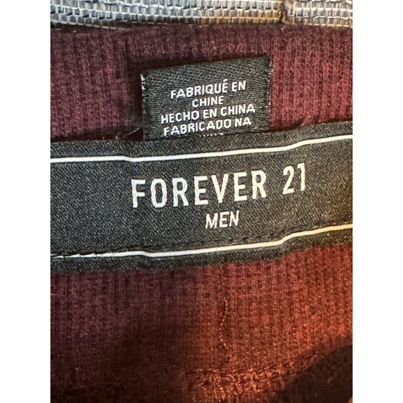 Forever 21 Men's Lounge Jogger Pants Large‎ Maroon Drawstring Pockets Casual - Picture 5 of 7